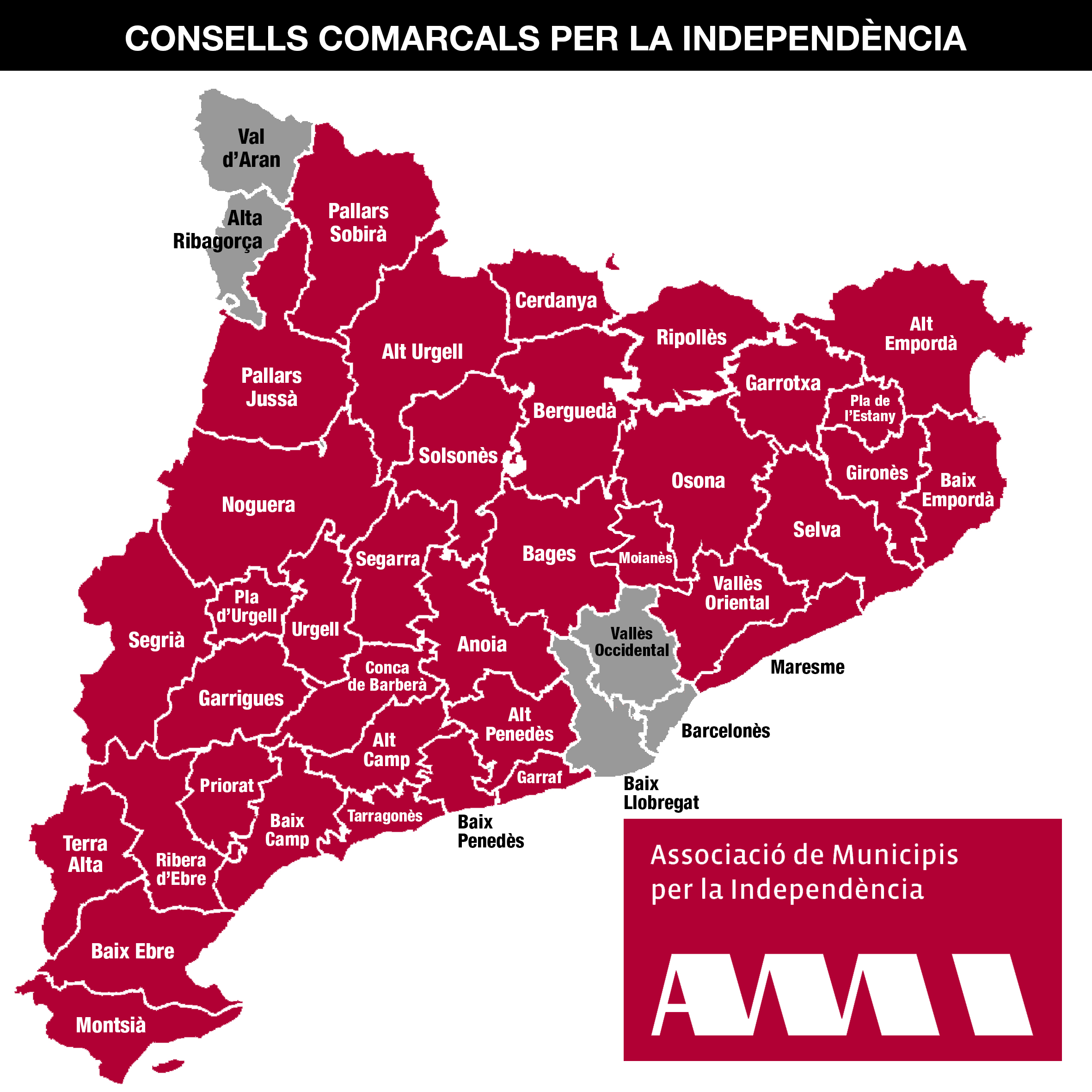 Consell comarcals adherits a l'AMI
