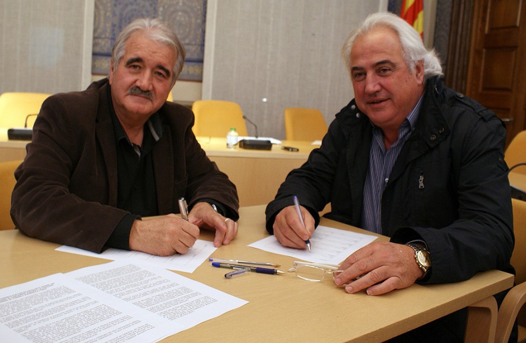 Joan Espona, alcalde de Sant Joan Les Fonts, i Josep M. Corominas, alcalde d'Olot