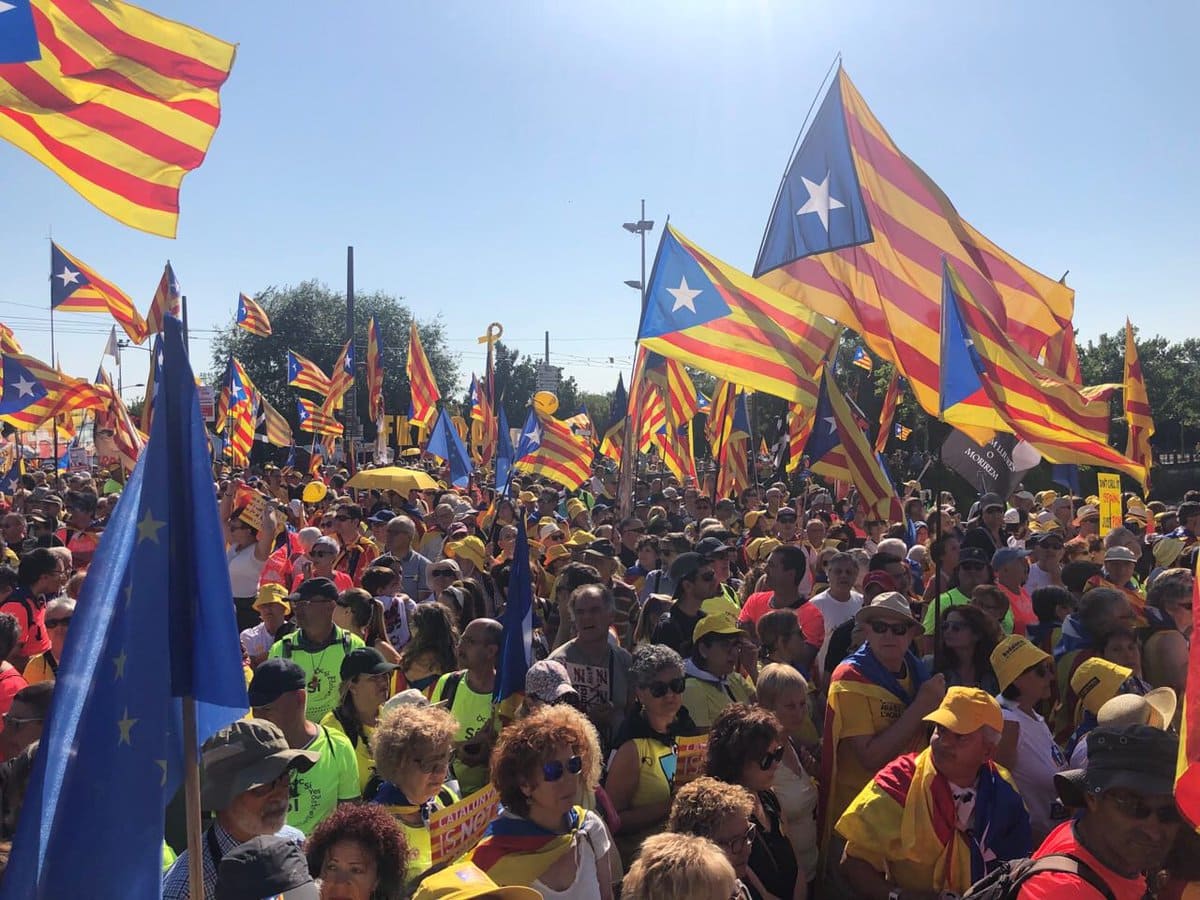 Dia 2 de juliol de 2019, acte de manifestació a Estrasburg per defensar els drets dels eurodiputats catalans.